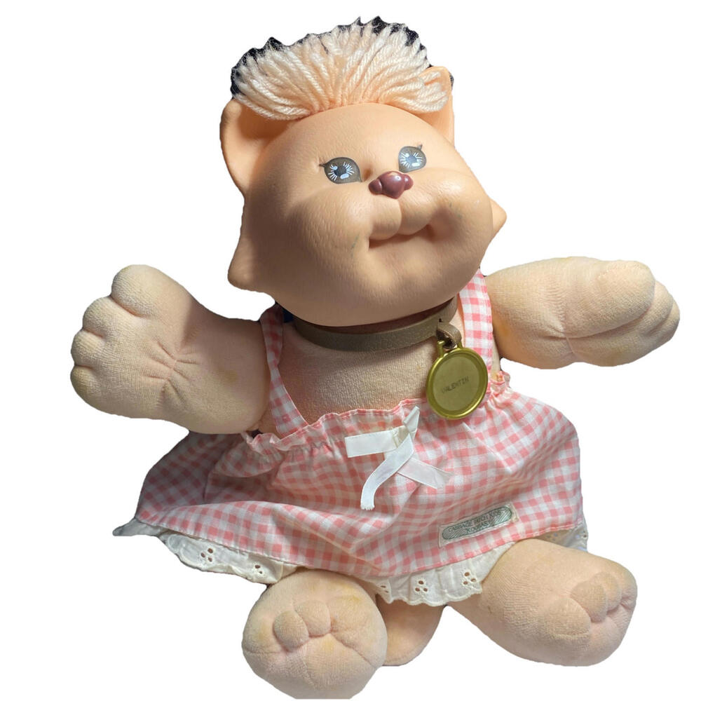 Vintage Cabbage Patch Koosa Tan Cat With Clothing 1983 Brown eyes